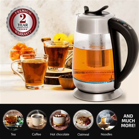 Ovente Glass Electric Tea Kettle Liter Bpa Free Cordless Body