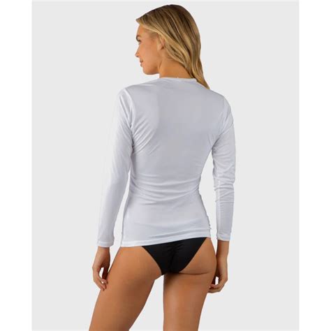 Rip Curl Whitewash L S Rash Guard White Island Wake