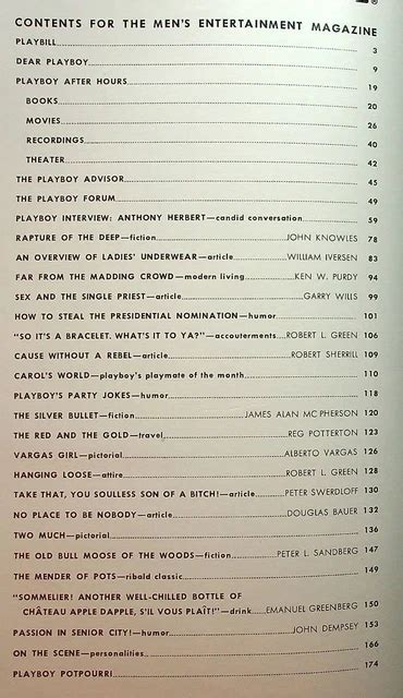 VINTAGE PLAYBOY MAGAZINE July VG Lingerie History Anthony Herbert Vargas PicClick UK