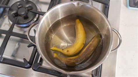 Boiled Banana In The Pot High Calories Snack Traditional Thai Dessert