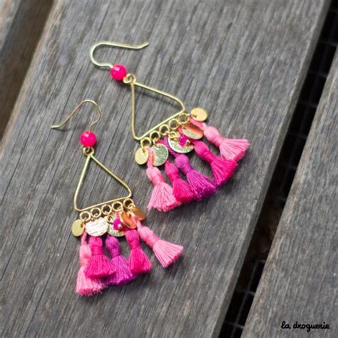 Kit Bijou Des Boucles D Oreilles Triangles Fuchsia La Droguerie