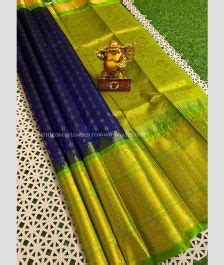 Navy Blue And Parrot Green Color Kuppadam Pattu Sarees With Kanchi