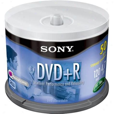 Sony DVD R Recordable DVD Media 4 7GB 50 Pack Spindle 50DPR47LS4