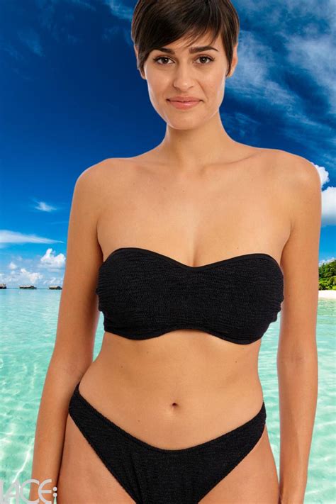 Freya Swim Ibiza Waves Bandeau Bikini Top E I Cup Black Lace Lingerie
