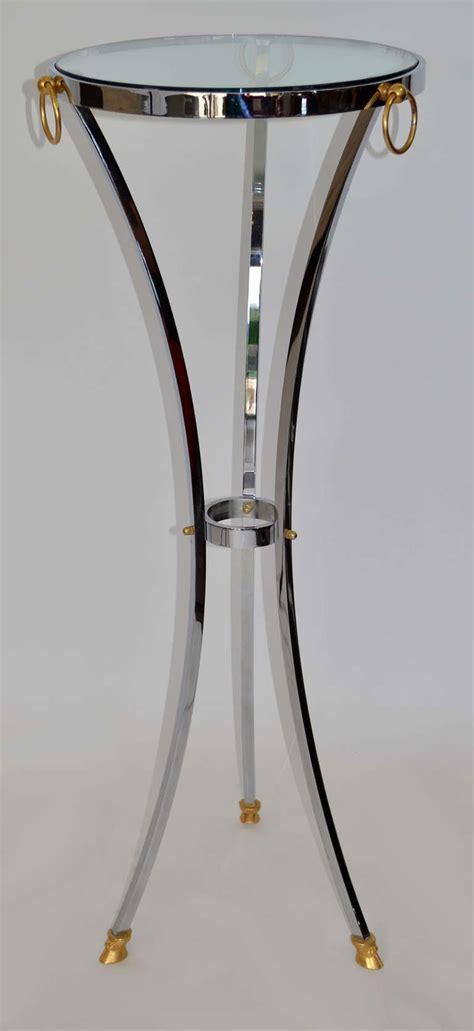 Pedestal In Chrome And Brass By Maison Jansen For Sale At 1stdibs