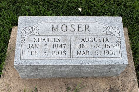 Augusta Elizabeth Kundert Moser 1858 1951 Monumento Find A Grave