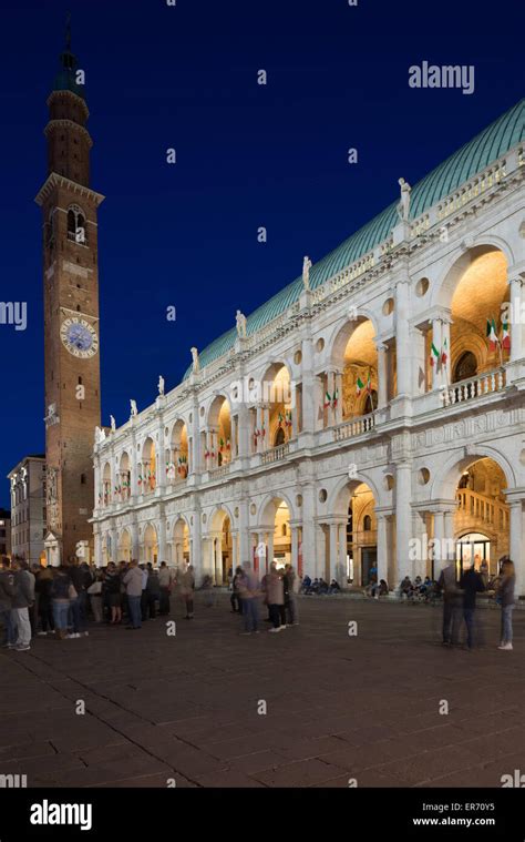 The Torre Bissara And Basilica Palladiana In The Piazza Dei Signori In