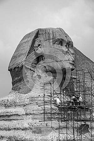 Restoration Of The Great Sphinx Of Giza In Egypt Stock Photo - Image ...