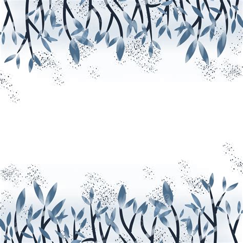 Watercolor Blue Leaves Border, Watercolor Blue, Leave Border, Clipart ...