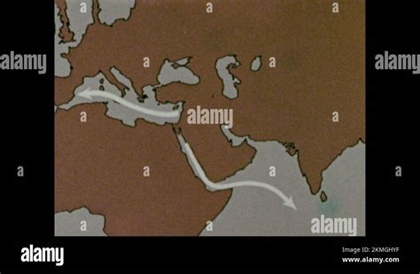 1950s: Map of ancient civilizations in Middle East. Arrows on map show ...