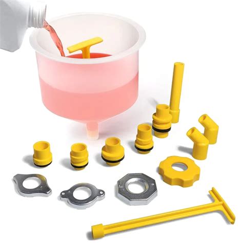 No Spill Automotive Fluid Filling Funnel Kit 15 Piece Professional