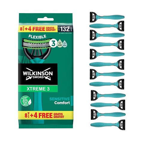 Wilkinson Sword Xtreme 3 Sensitive Disposable Razor for Men 8+4 ...