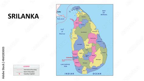 Sri Lanka Map State And Union Territories Of Sri Lanka With