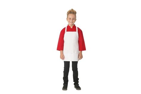 Kids White With Red Piping Apron Premium Food Packaging Online