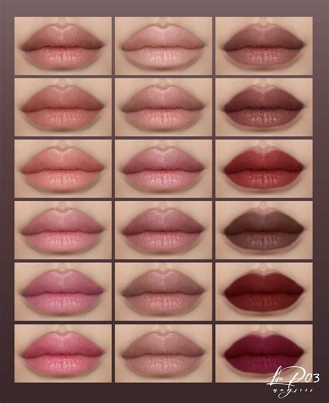 Female Lips Presets Makeup Angissi Sims Cc Makeup Makeup Set Sims