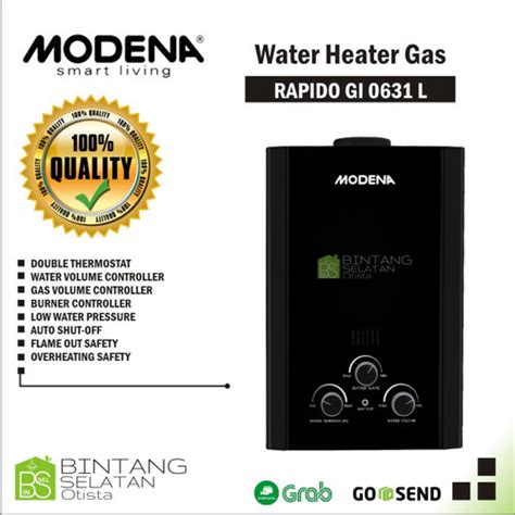 Jual Water Heater Gas Modena Pemanas Air Gas Modena Rapido Gi L