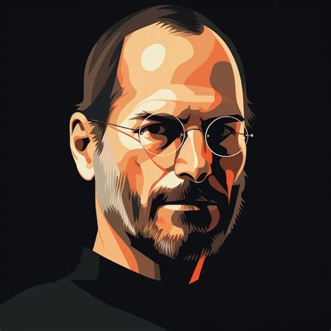 Desenho Vetorial Plano De Steve Jobs Sorridente Imagem Premium Gerada Com Ia