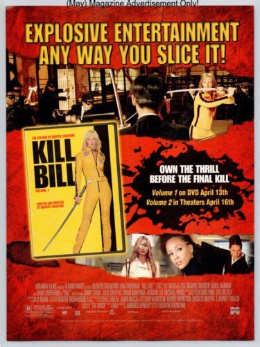 Kill Bill Volume 1 Quentin Tarantino Miramax Dvd Promo 2004 Full Page Print Ad Ebay