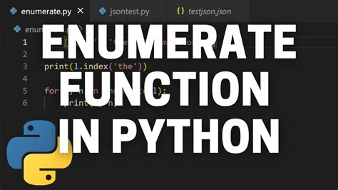 How To Use The Enumerate Function In Python Python Tutorial Youtube