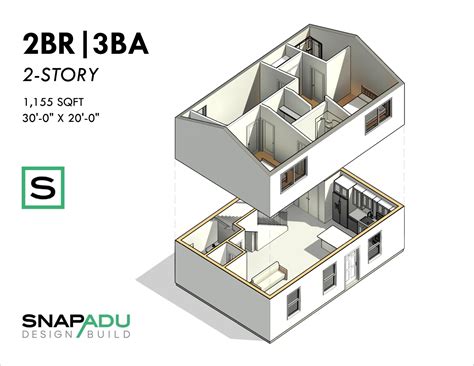 Two Story Adu Plan Dual Suite Floorplan Under Sqft