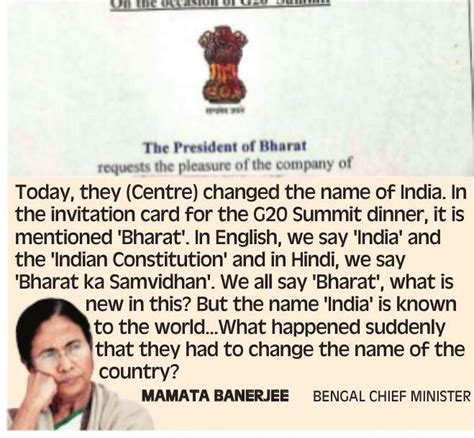 President Of Bharat G20 Invite Sparks Row