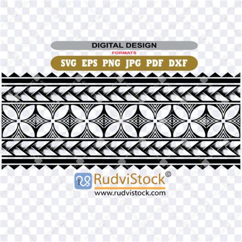 Samoan Tribal Pattern Border Rudvistock