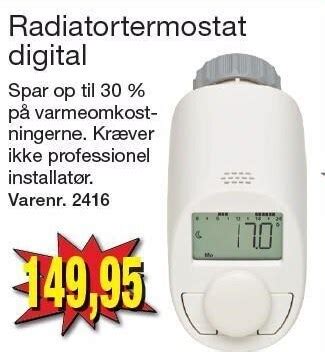 Radiatortermostat Digital Tilbud Hos Harald Nyborg