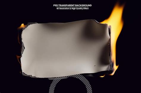 Premium Psd Burning Paper On Black Background Burnt Paper Edges