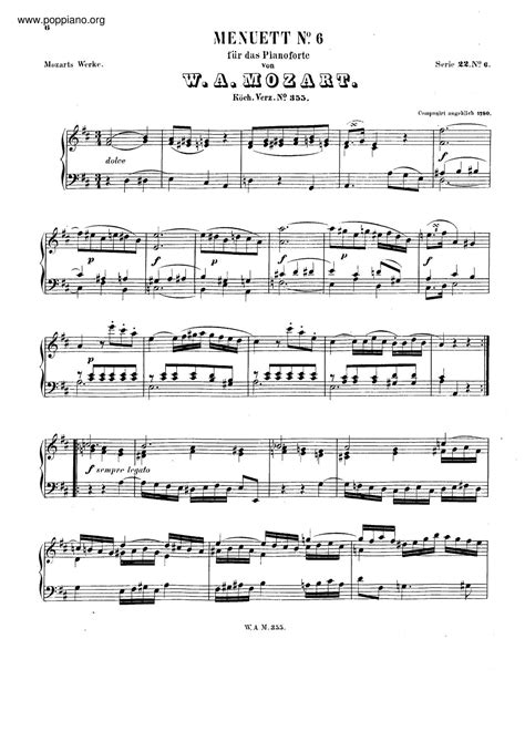 Wolfgang Amadeus Mozart Minuet In D Major K B Pdf