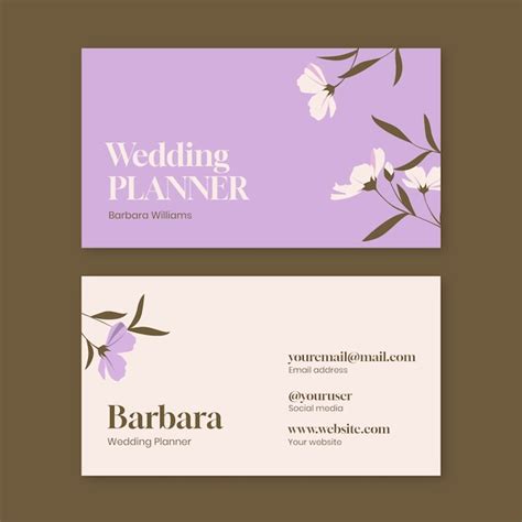 Free Vector Wedding Planning Business Card Template Design