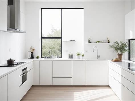 Premium AI Image | Kitchen with white color design