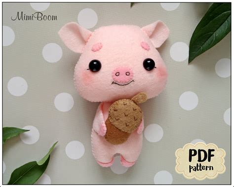 Cute Pig Pattern Felt Pattern Pig Sewing Pattern Felt Pig - Etsy