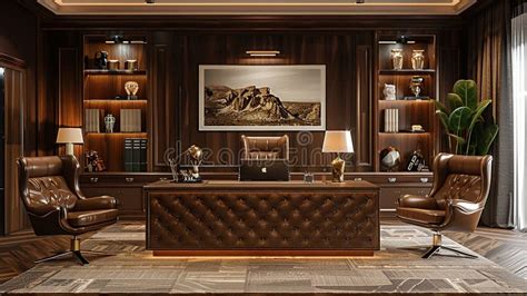 Luxurious Home Office Design Stock Illustration - Illustration of ...