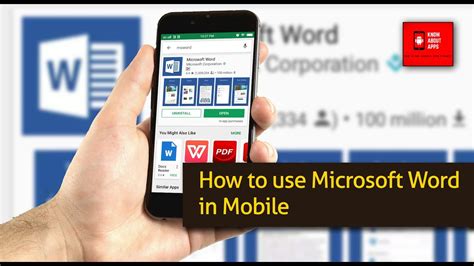 How To Use Microsoft Word App In Mobile Youtube