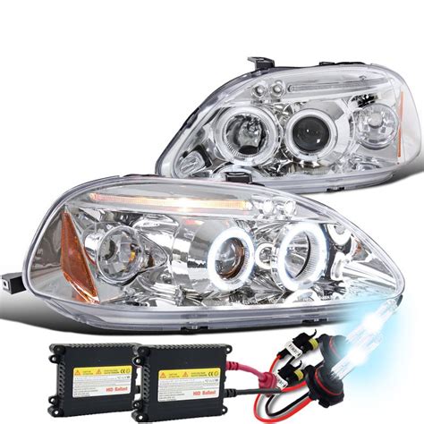 HID Xenon 96 98 Honda Civic Angel Eye Halo LED Strip Projector