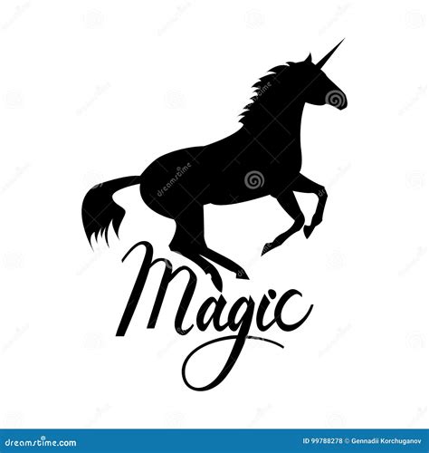 Magic phrase on unicorn. stock vector. Illustration of faerie - 99788278