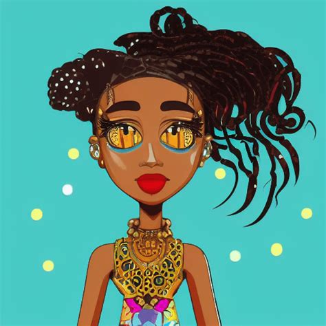 Belle Adolescente Africaine à La Peau Brune Avec Des Cheveux De Longueur Moyenne · Creative Fabrica