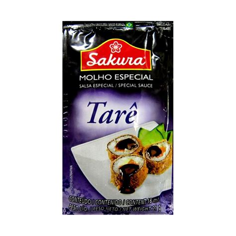 Caixa Fechada Sache Sachê Delivery hot roll Molho Tare Sakura Ml
