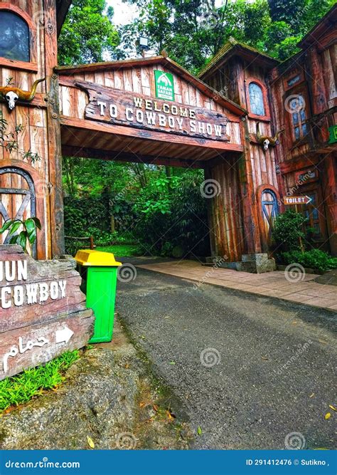 Bogor, West Java Indonesia, April 30, 2023. Entrance Gate To the Cowboy ...