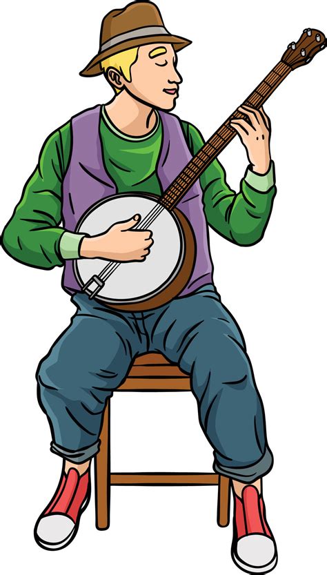 Banjoista Profesi N De Colores Dibujos Animados Ilustraci N