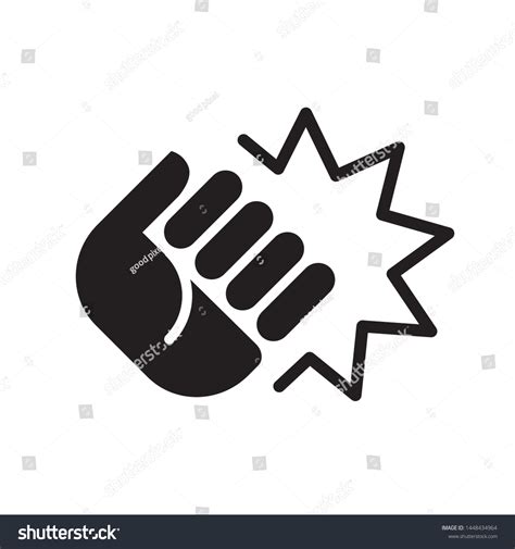 Fist Hitting Knock Silhouette Icon Vector Stock Vector Royalty Free