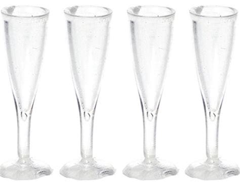 Miniature Fluted Champagne Glass Set Of 4 Dollhouse Fluted Champagne