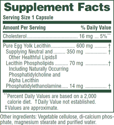 Nature S Plus Egg Yolk Lecithin 600 Mg 90 Vcaps