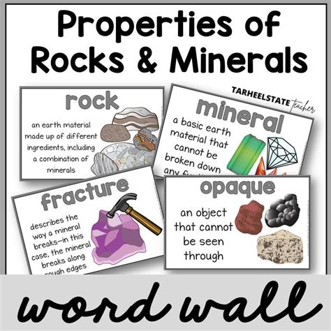 Properties of Rocks and Minerals Definition Posters for Science ...