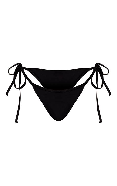 Black Mix And Match Tie Side Bikini Bottoms Swimwear Prettylittlething