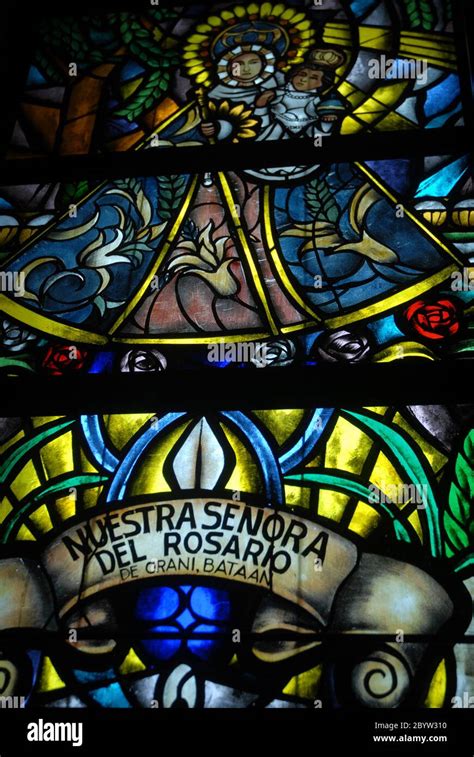 Stained Glass Windows In Manila Cathedral Intramuros Philippines