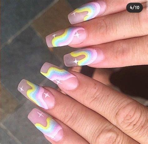 Uñas arcoiris Best acrylic nails Kawaii nails Nails