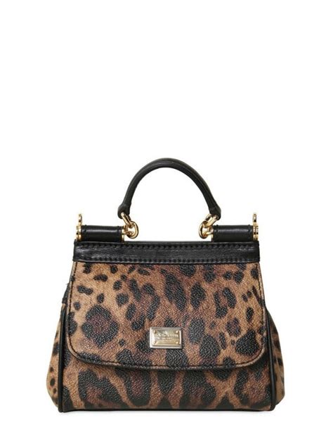 Dolce Gabbana Mini Miss Sicily Leopard Print PVC Bag In Brown Lyst