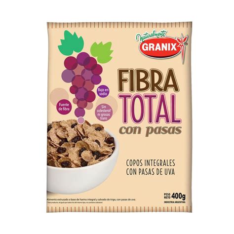 Copos De Cereal Fibra Total Granix Pasas 400 G Carrefour