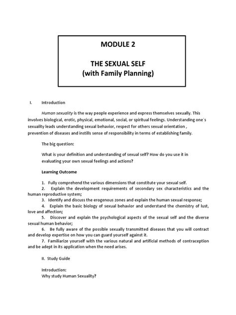 Module 2 Sexual Self Pdf Sexually Transmitted Infection Birth Control